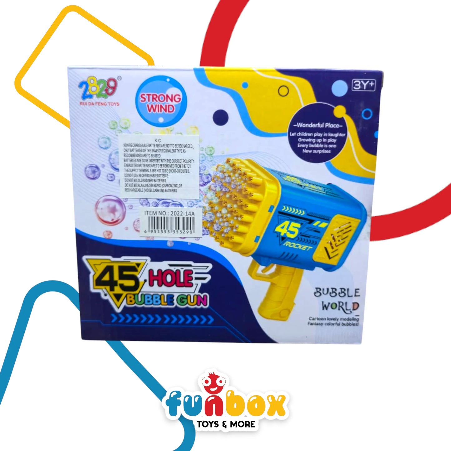 Bubble Gun – 45-Hole Bubble World Blaster with Strong Wind Power