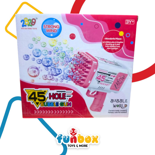 Bubble Gun – 45-Hole Bubble World Blaster with Strong Wind Power