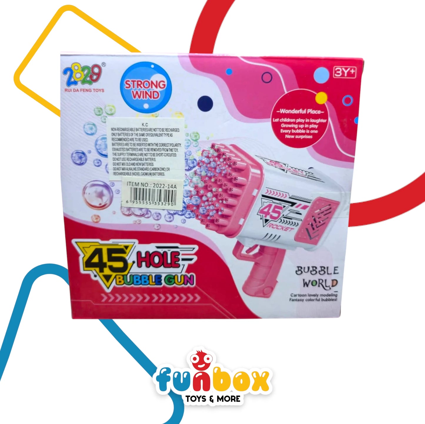 Bubble Gun – 45-Hole Bubble World Blaster with Strong Wind Power