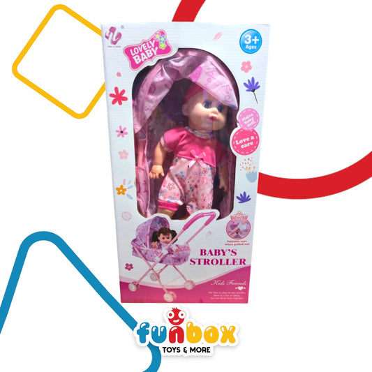 Baby Stroller – Foldable Doll Carrier with Adjustable Headrest