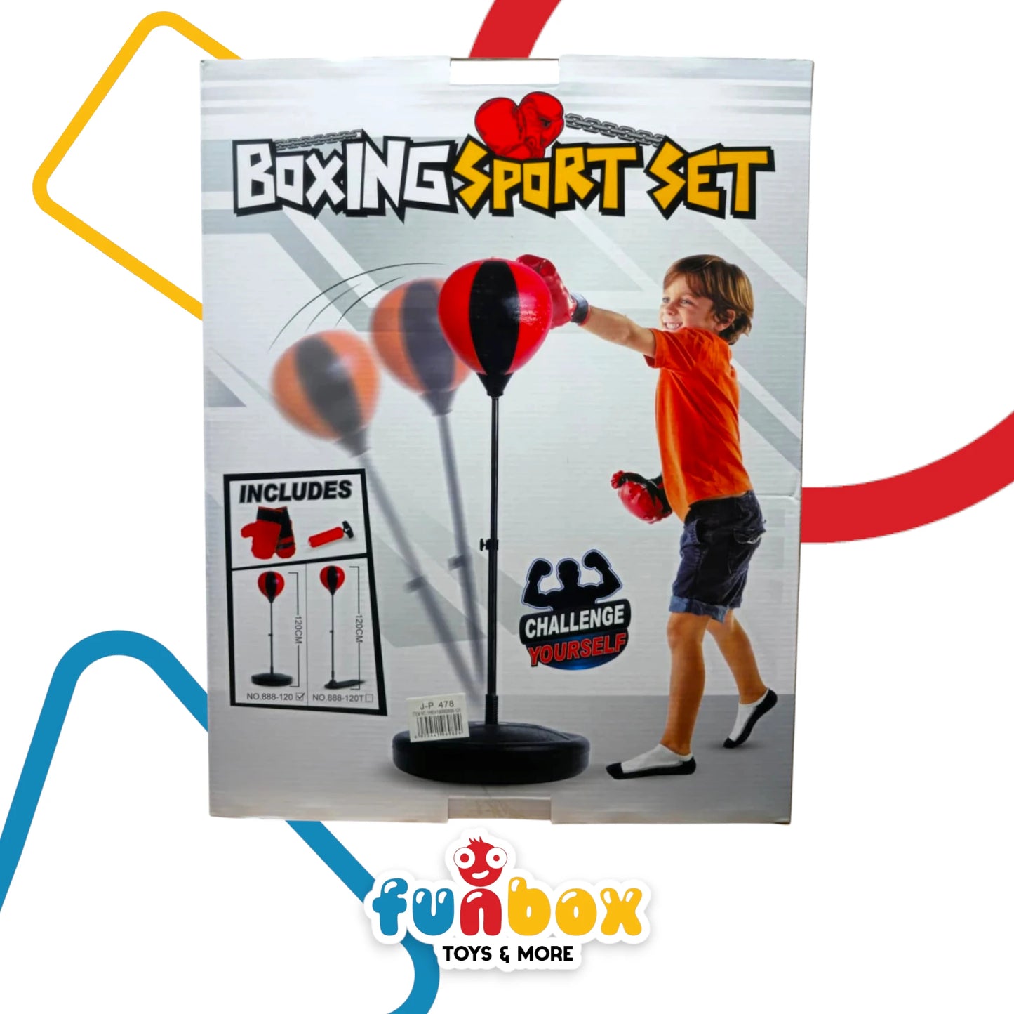 Boxing Sport Set – 120 cm Challenge Edition with Gloves Included