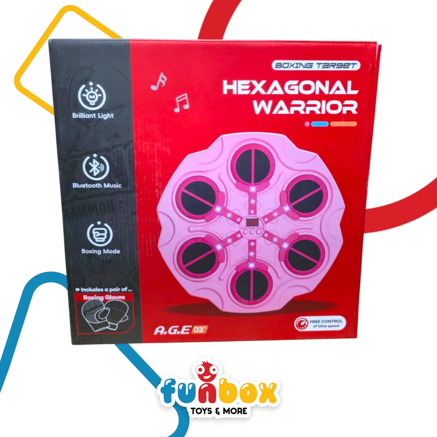 Boxing Target – Hexagonal Warrior Edition with Bluetooth Music & Counter Display