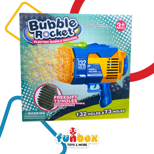 Bubble Rocket Gun – Dual Nozzle Electric Bubble Machine with 132 & 73 Holes