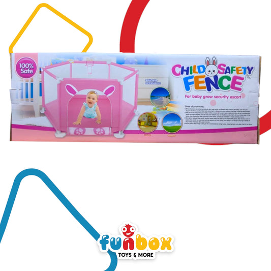 Child Safety Fence – Pink Edition for Indoor, Outdoor & Sandy Play Areas