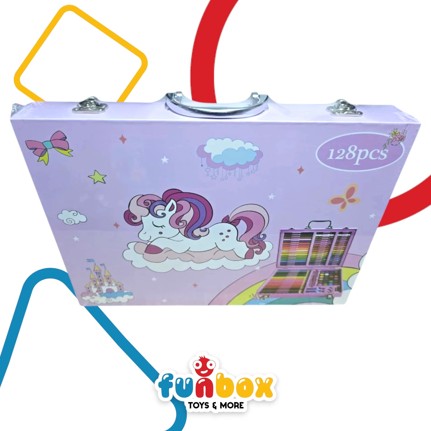 Coloring Set – 128-Piece Pink Edition for Creative Kids