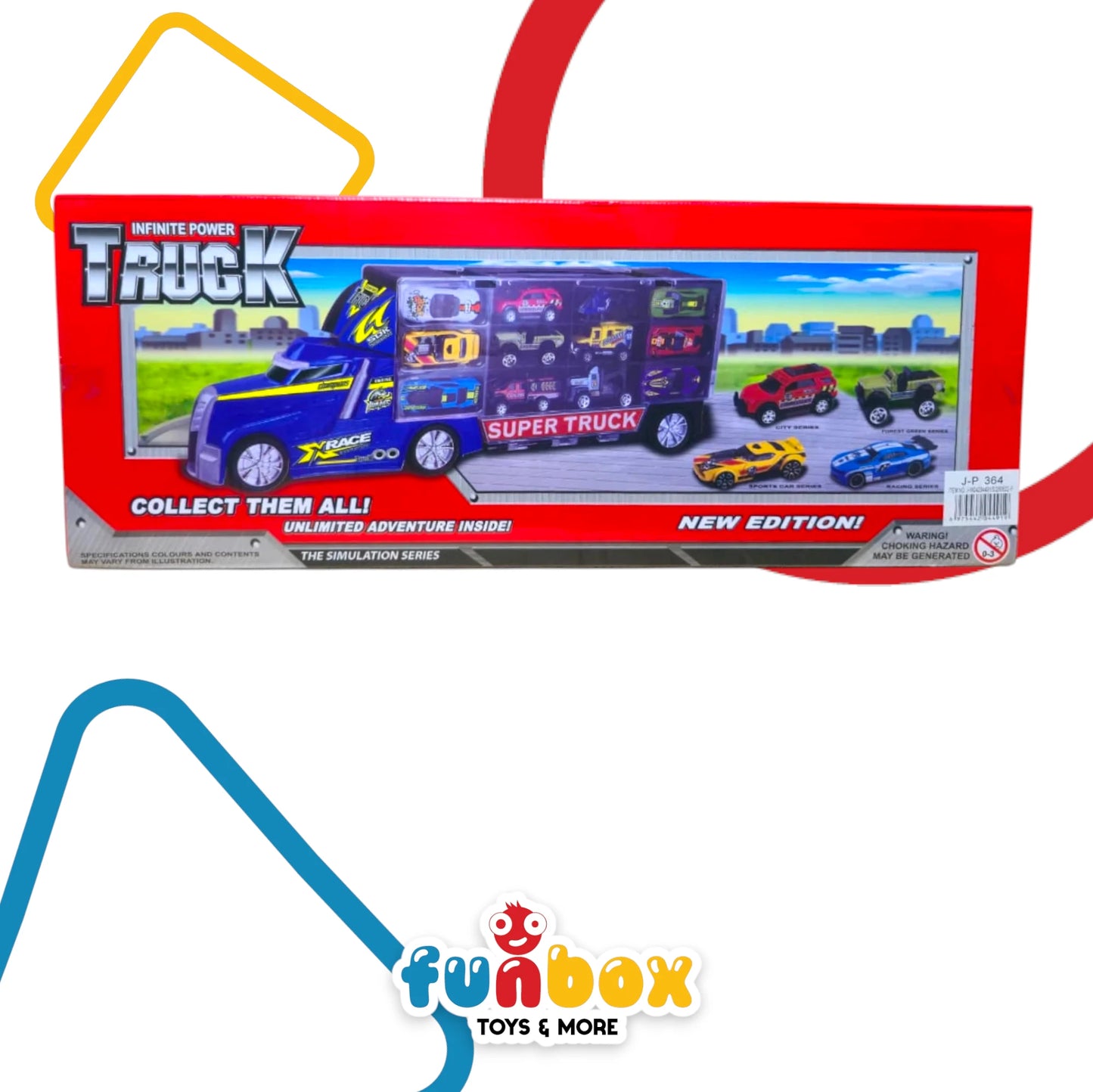 Diecast Infinite Power Truck – 1:64 Scale Collectible Transporter with Mini Cars