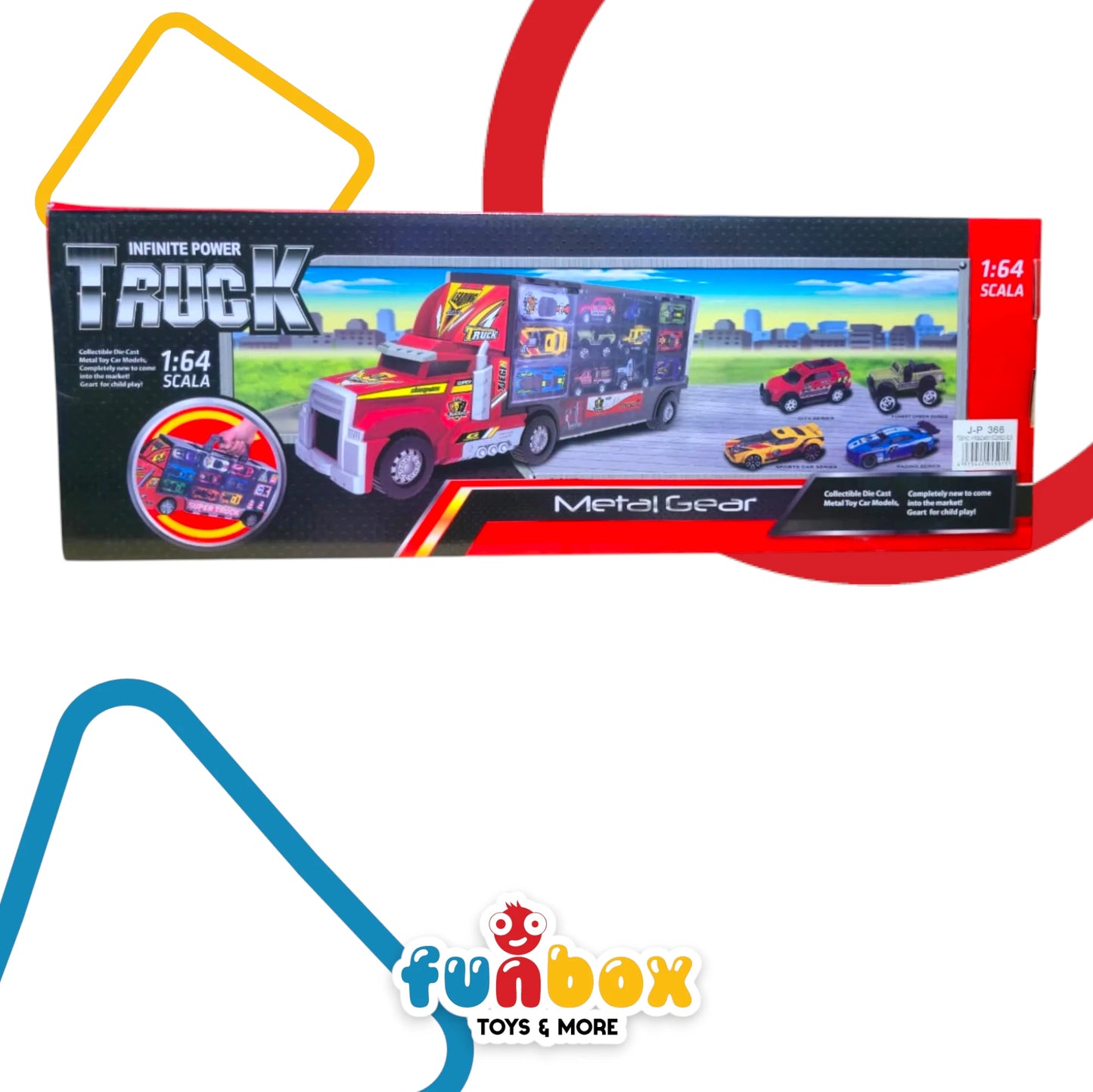 Diecast Infinite Power Truck – 1:64 Scale Collectible Transporter with Mini Cars