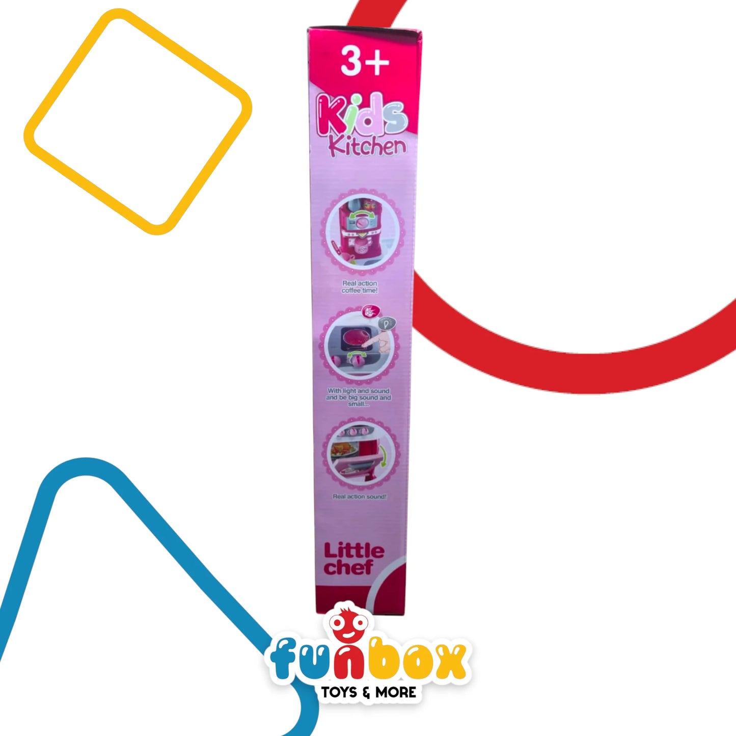 Little Chef Kids Kitchen – 31-Piece Real Action Cooking Set with Light & Sound