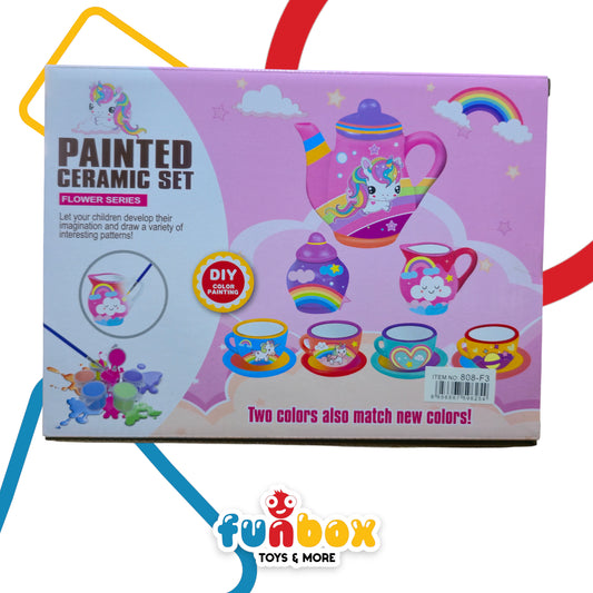 Painted Ceramic Set – Unicorn Series – DIY Color Painting Kit for Kids