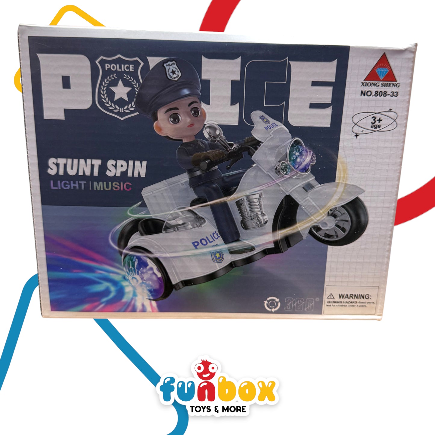 Police Motorcycle Toy – Stunt & Light Show