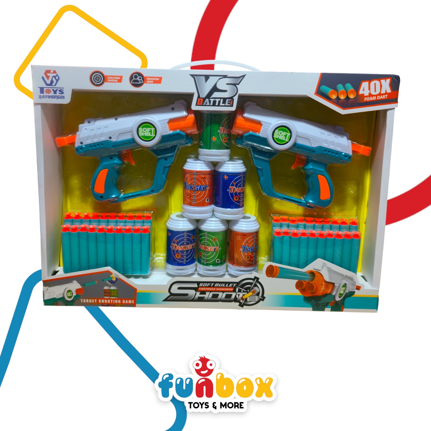 Shoot Soft Bullet Launch Foam Dart – 40x Foam Dart Target Shooting Game for Kids