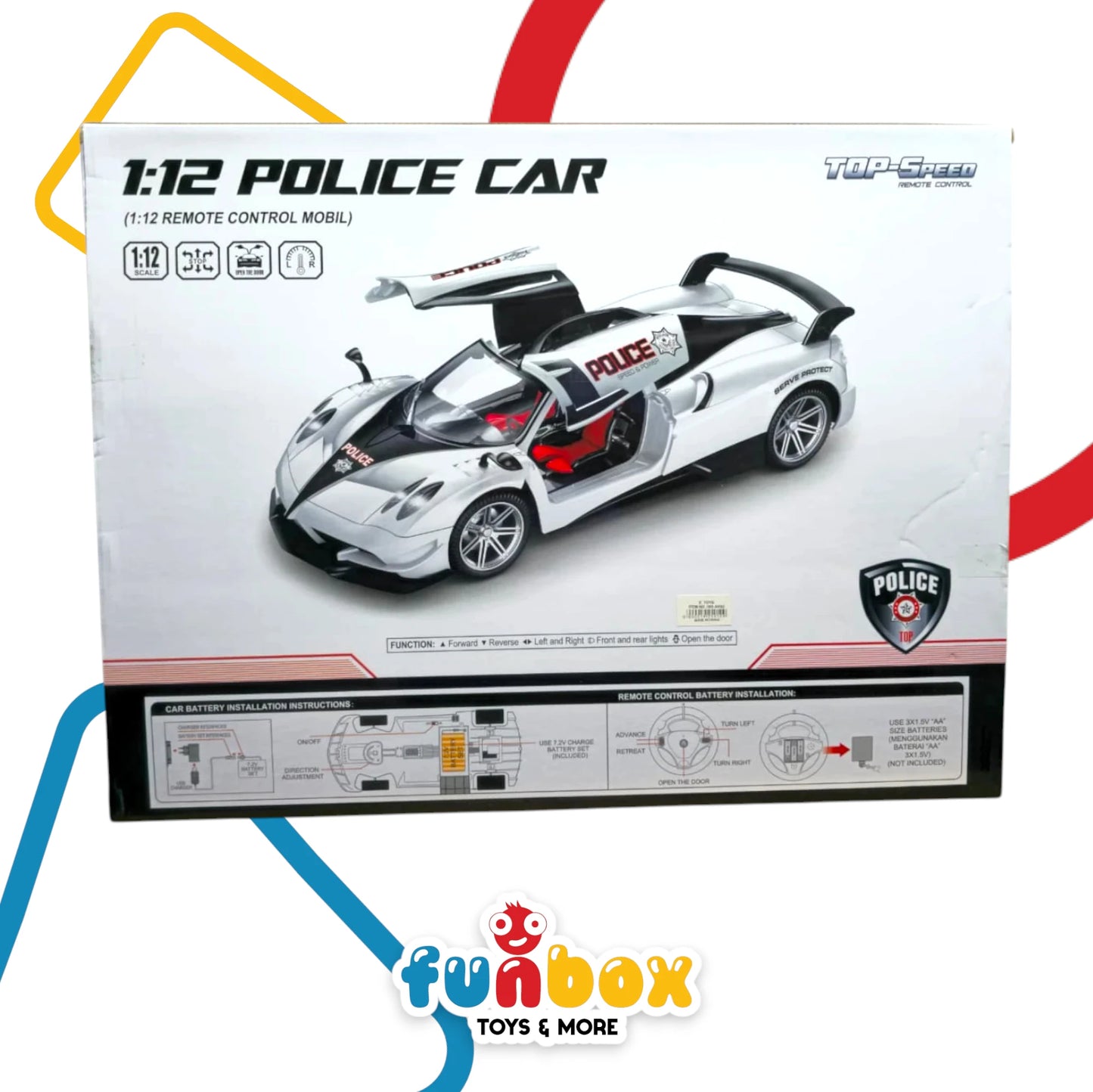 Top Speed Police Car – 1:12 Remote Control Vehicle with Key-Activated Doors