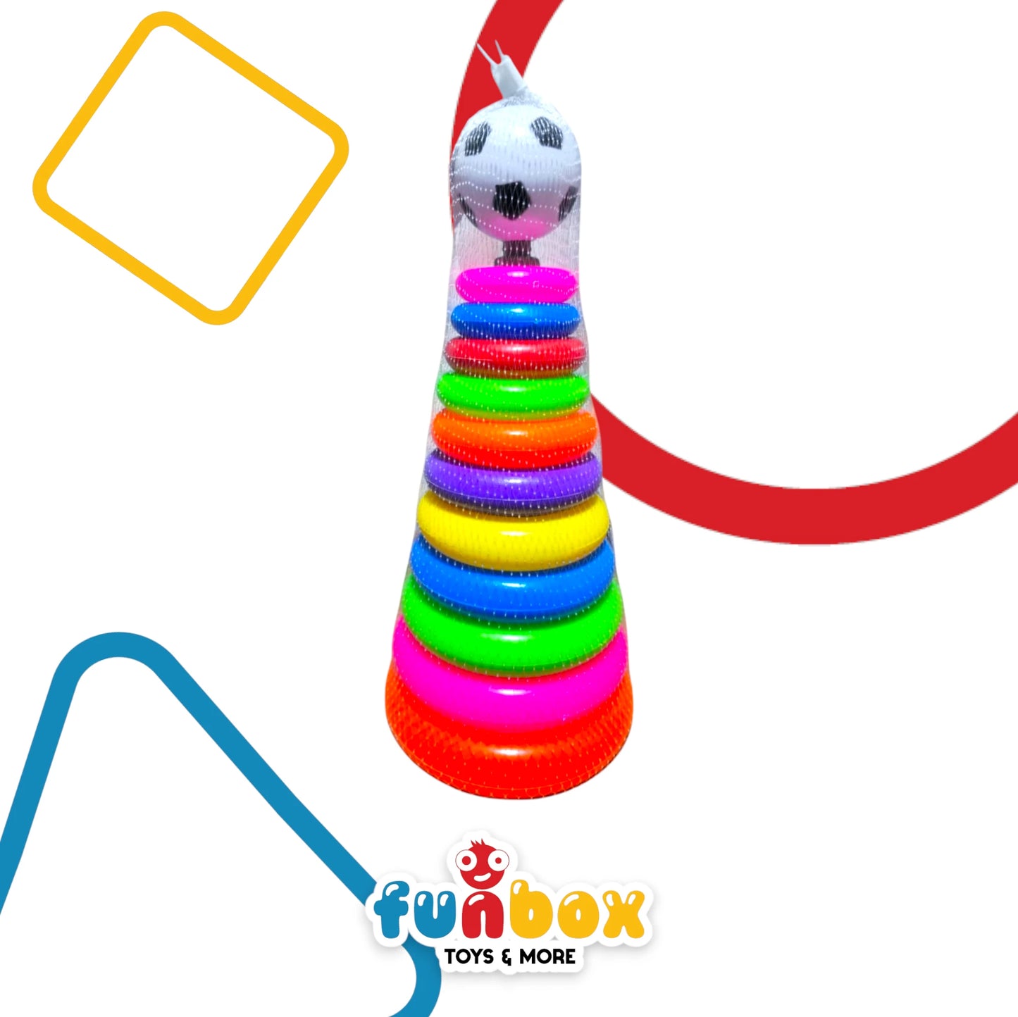 Toy Box Colored Rings Ball Toy – Interactive Sorting & Stacking Playset