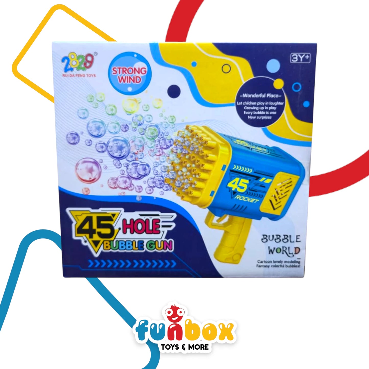 Bubble Gun – 45-Hole Bubble World Blaster with Strong Wind Power