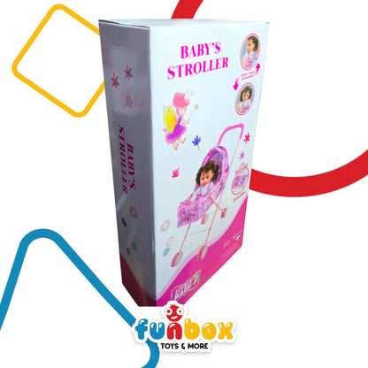 Baby Stroller – Foldable Doll Carrier with Adjustable Headrest