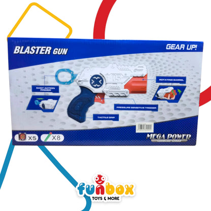 Blaster Gun – Mega Power Foam Dart Edition with Rotating Barrel & Pressure Trigger