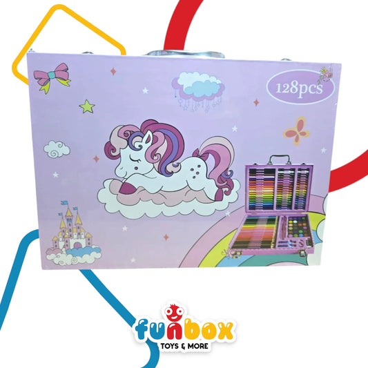 Coloring Set – 128-Piece Pink Edition for Creative Kids