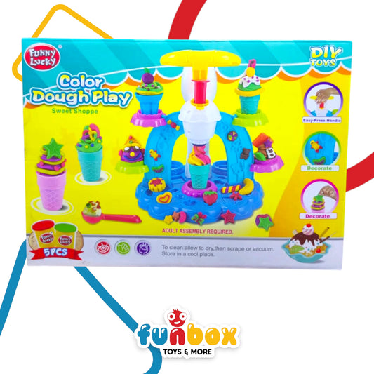 Color Dough Play – Sweet Shoppe DIY Toy Set with 5-Piece Decorating Tools