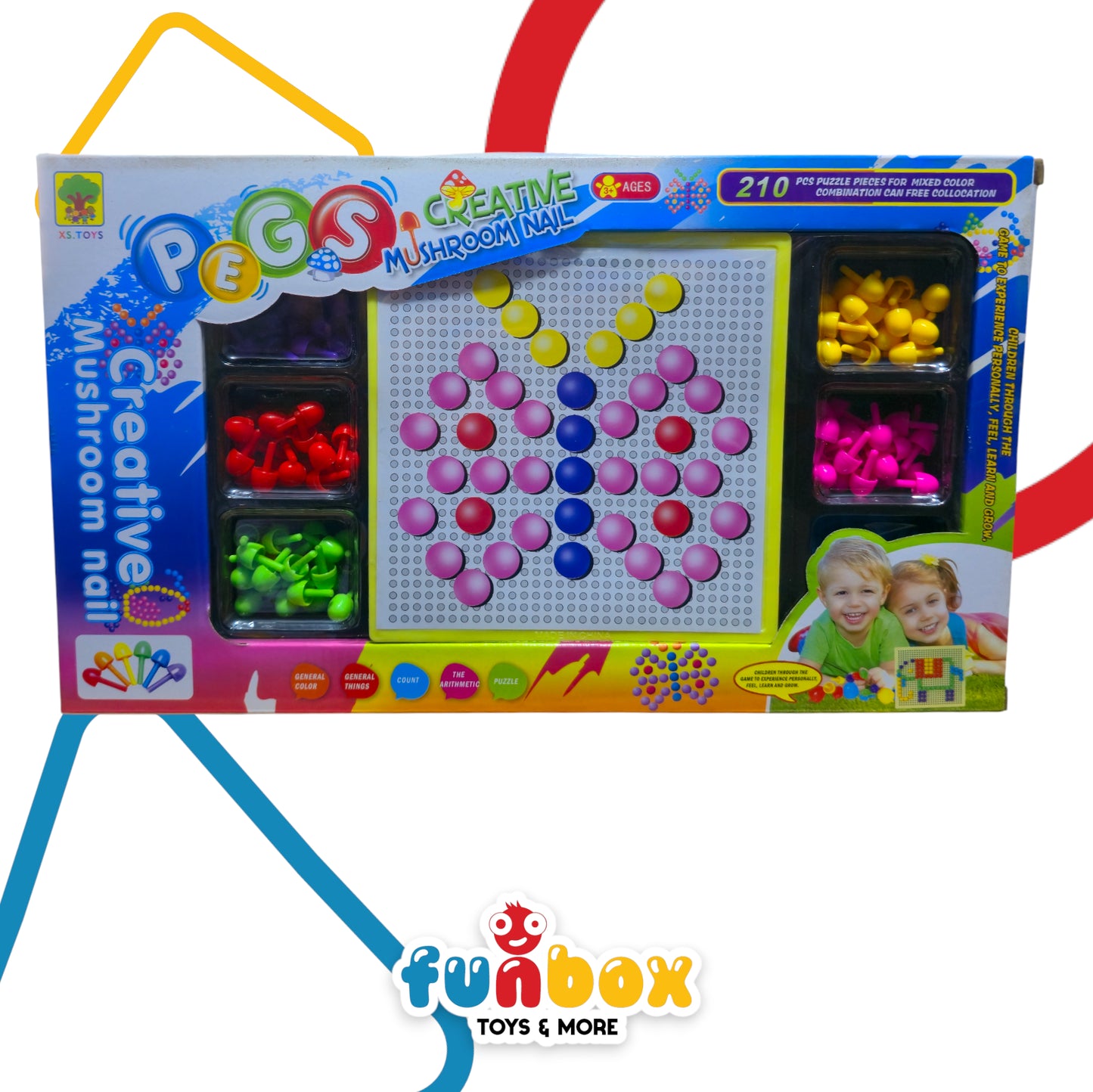 Pegs Creative Mushroom Nail – 210-Piece Puzzle Set