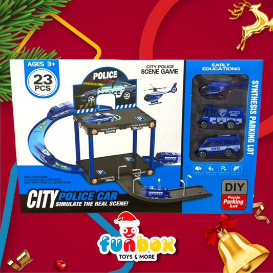 City Police DIY Parking Lot – 23-Piece Action Scene!