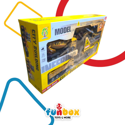 Diecast City Building Model – 5-Piece Construction Playset for Urban Imagination