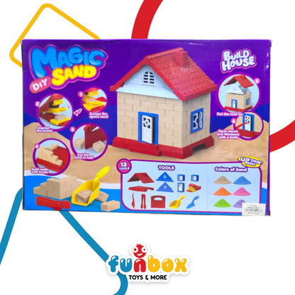 DIY Magic Sand – Bright Play Sand Kit with Tools for Creative House Building