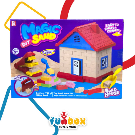 DIY Magic Sand – Bright Play Sand Kit with Tools for Creative House Building