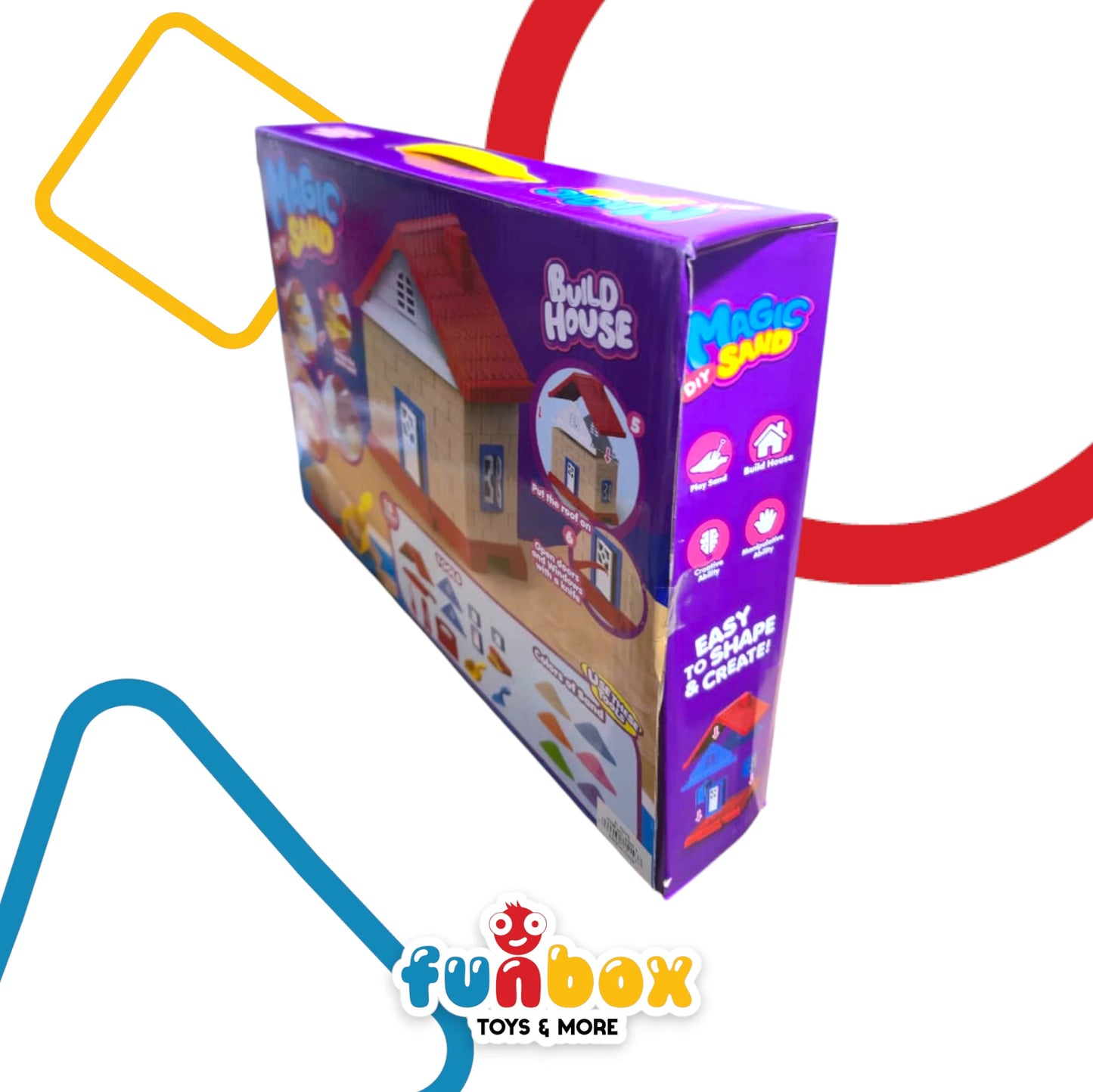 DIY Magic Sand – Bright Play Sand Kit with Tools for Creative House Building