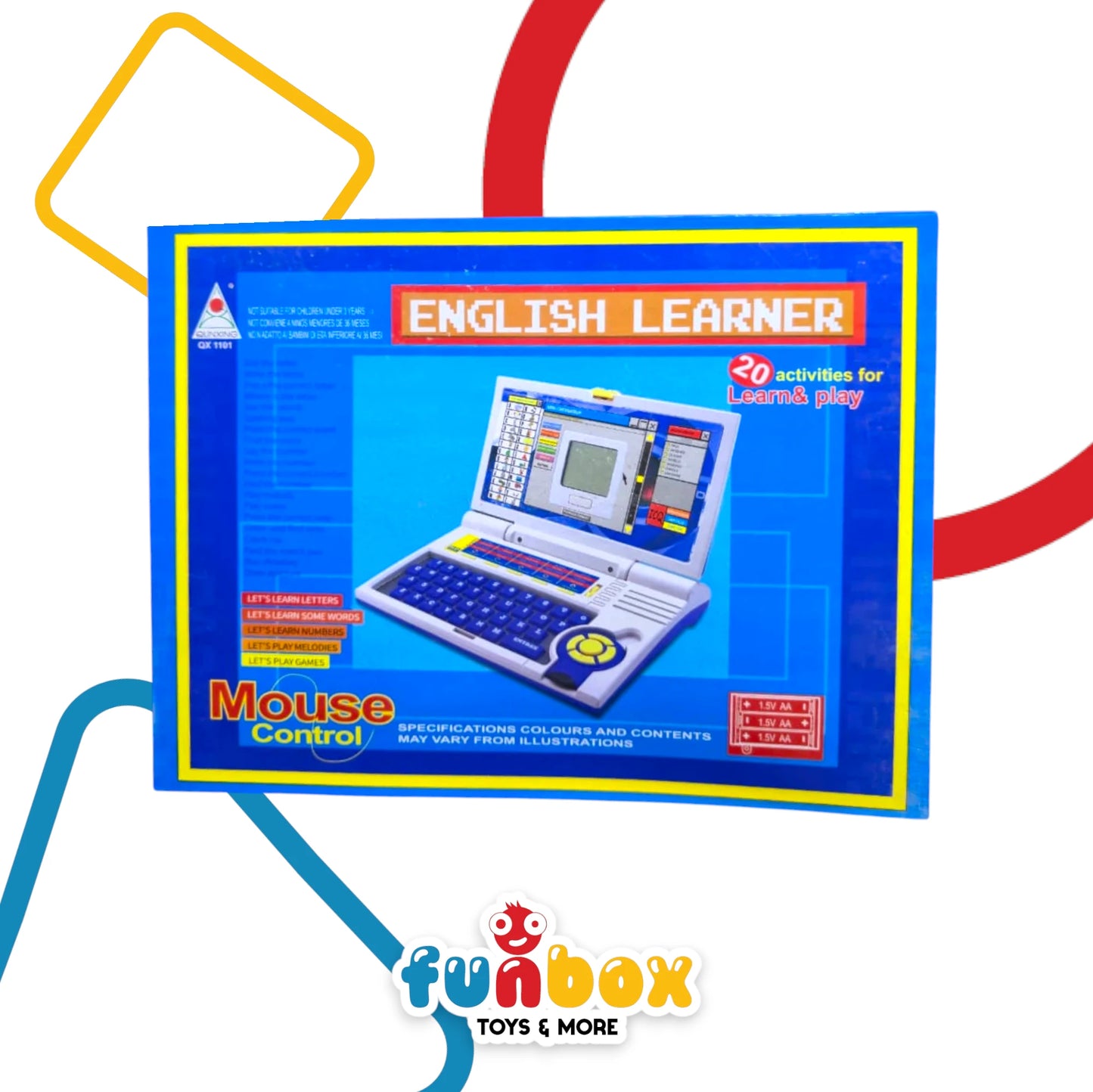 English Learner Laptop – 20-Activity Educational Toy with Mouse Control