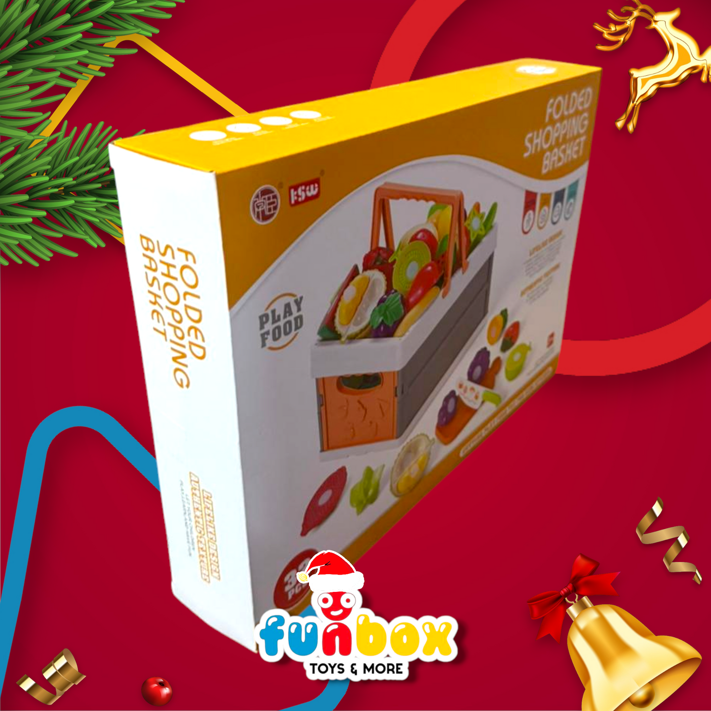 Foldable Shopping Basket – 32-Piece Fruit Play Set!