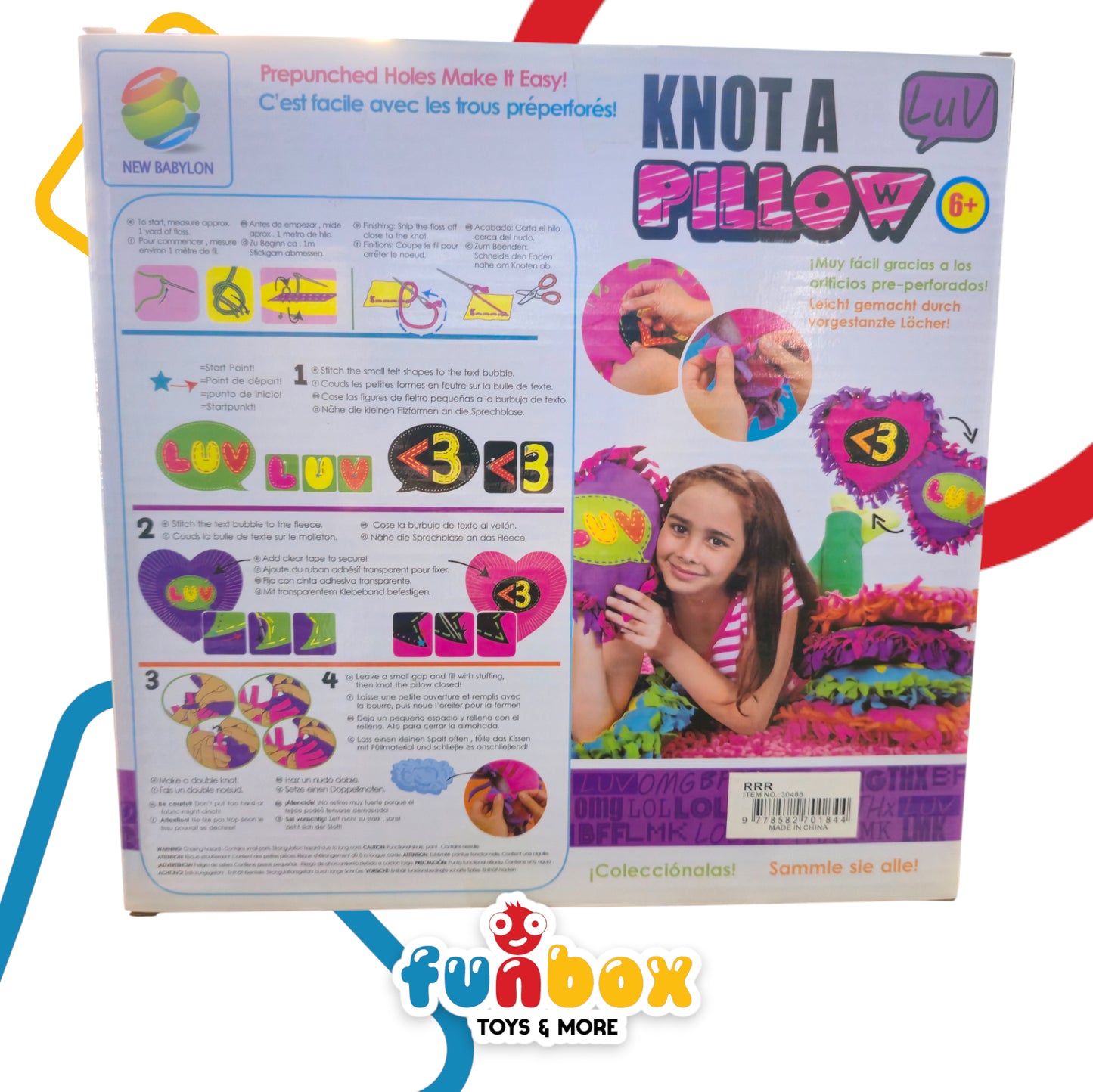 Knot a Pillow – DIY Stitching & Knotting Craft Kit for Kids