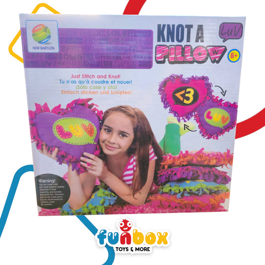 Knot a Pillow – DIY Stitching & Knotting Craft Kit for Kids