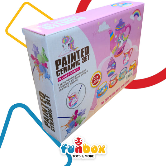 Painted Ceramic Set – Unicorn Series – DIY Color Painting Kit for Kids