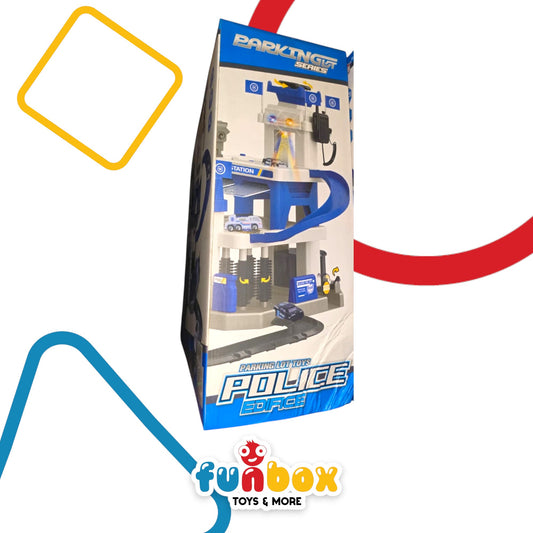 Parking Lot Police Toys – Interactive Elevator & Steering Wheel Playset