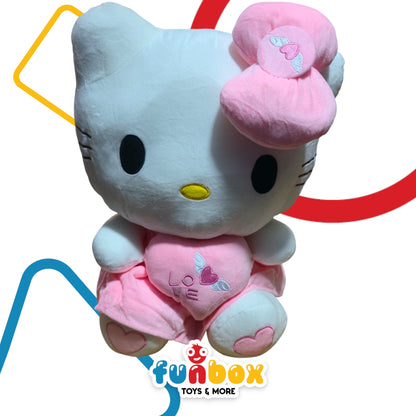 Large Hello Kitty Plush Toy – Soft Plush with Heart-Shaped Pillow for Kids