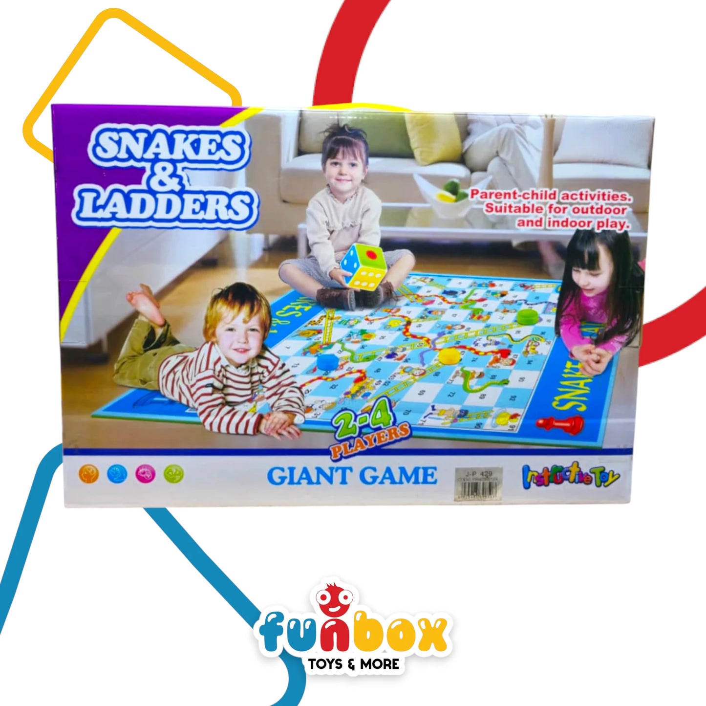 Giant Snakes and Ladders – Oversized Family Game for Indoor & Outdoor Fun