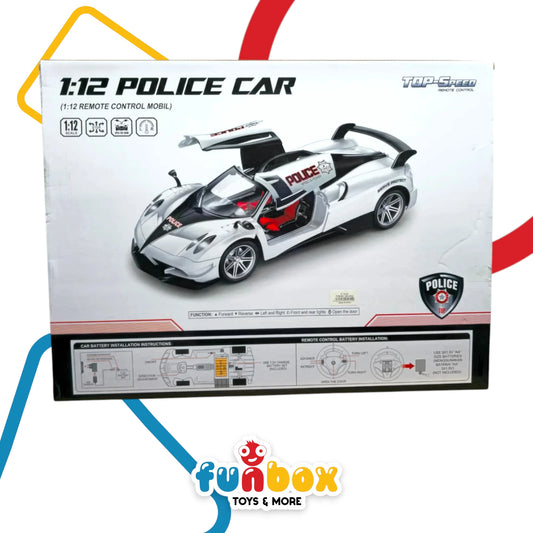 Top Speed Police Car – 1:12 Remote Control Vehicle with Key-Activated Doors