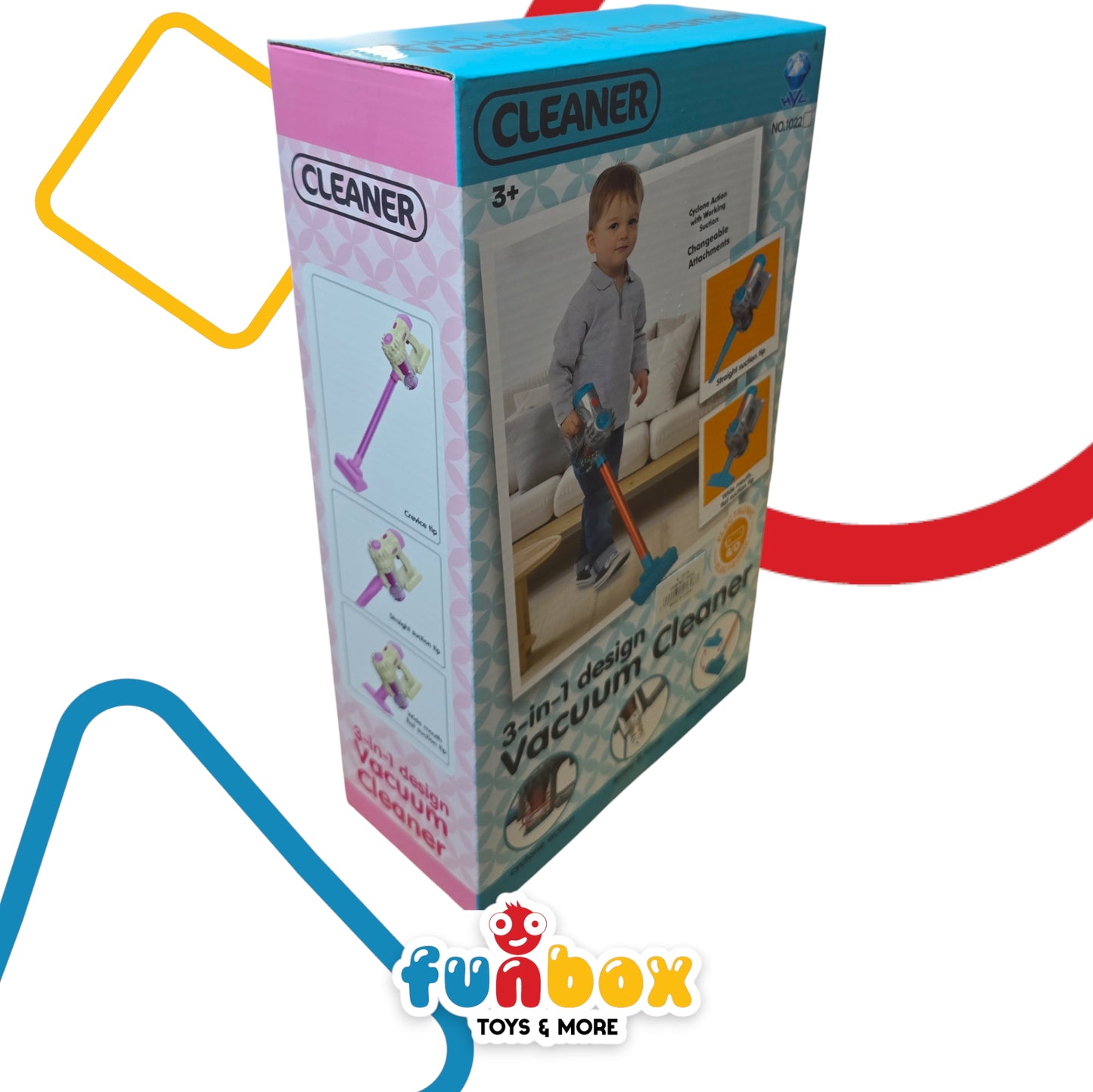 Vacuum Cleaner 3-in-1 Play Set – Electronic Cyclone Action Toy for Kids