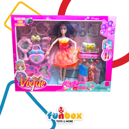 Vogue Barbie Fashion Set – Elegant Dress-Up & Beauty Accessories